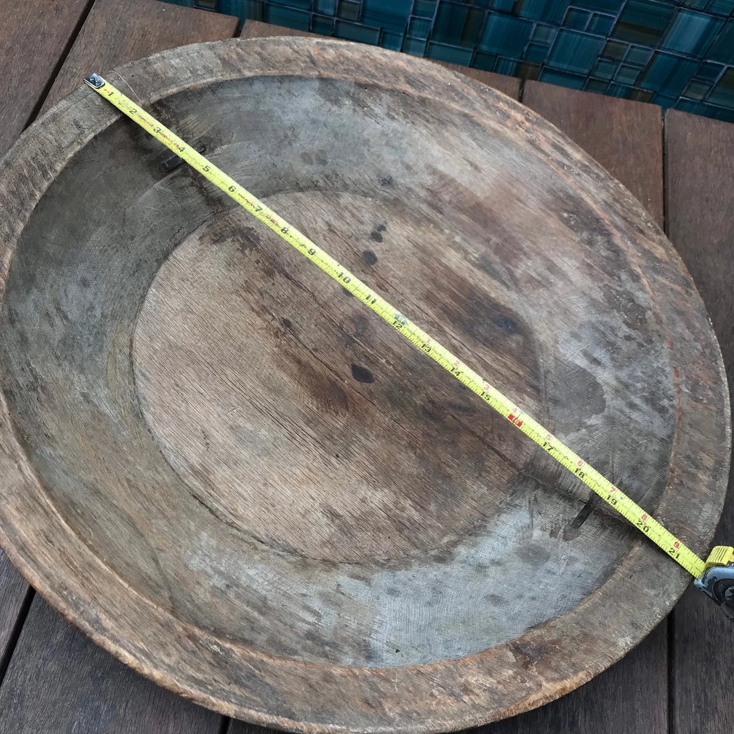 Antique Hand Carved Primitive Wooden Bread Bowl