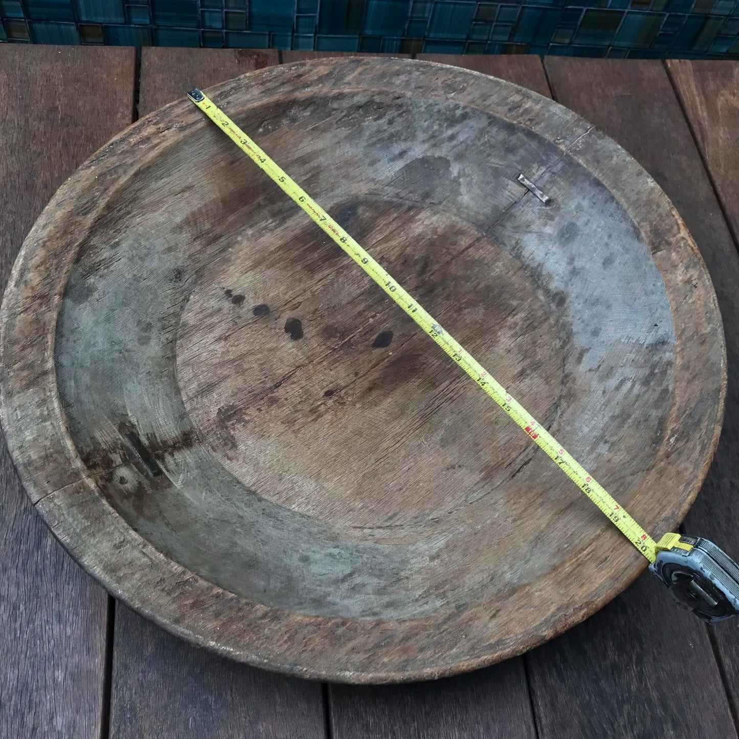 Antique Hand Carved Primitive Wooden Bread Bowl